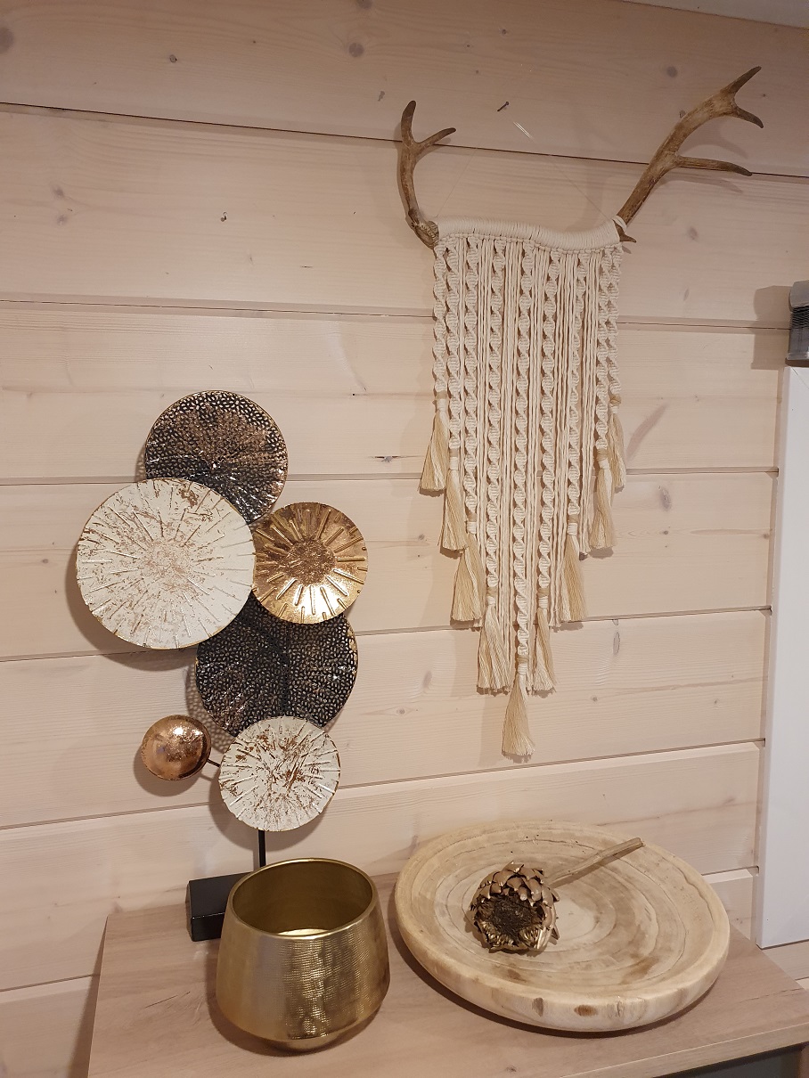 Spiral of life wall hanging, reindeer horn