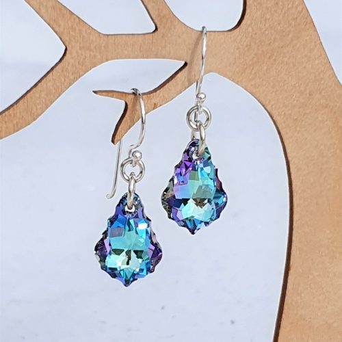 Swarovskin kristalli hopeakorvakorut